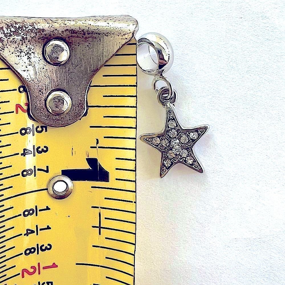 Silver Star Charm With Rhinestones - Picture 2 of 2